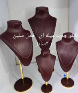 شیک ترین ویترین ماکن طلا /ماکن طلا زیبا مدل سلین با پایه فلزی ابکاری